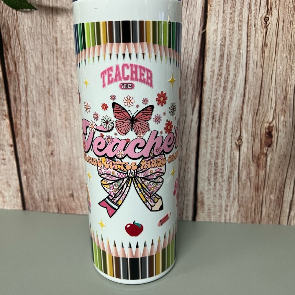 Colorful Teacher Vibes Tumbler